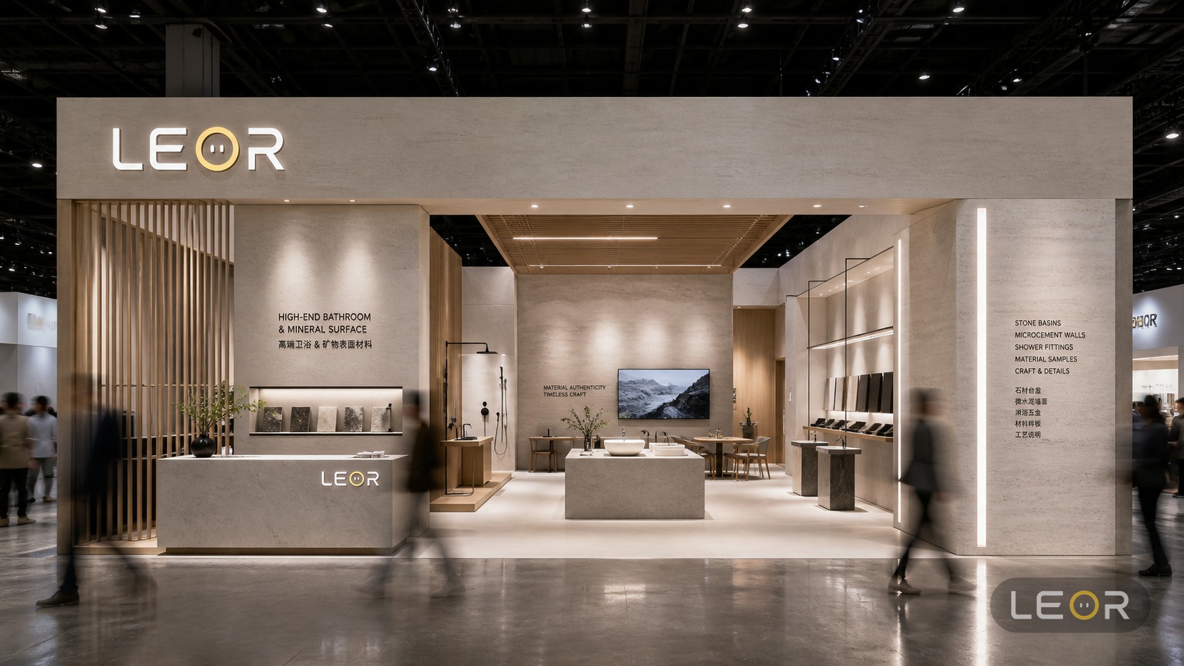 建材/家居/空间设计展 12m x 6m = 72㎡ 现代简约 AI展台设计效果图