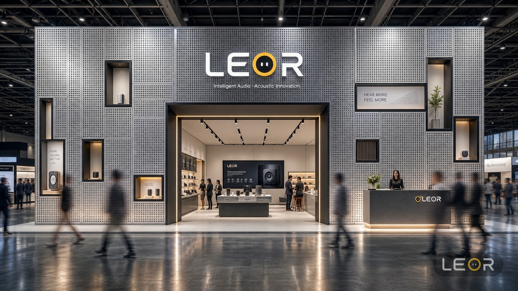 工业制造/装备展 12m x 8m = 96㎡ 专业工业风 AI展台设计效果图