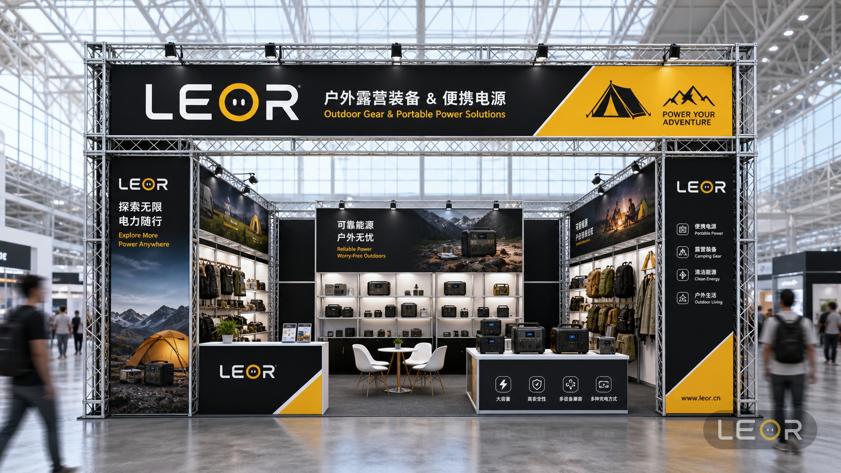 文旅/文博/体育户外展 10m x 6m = 60㎡ 专业工业风 AI展台设计效果图