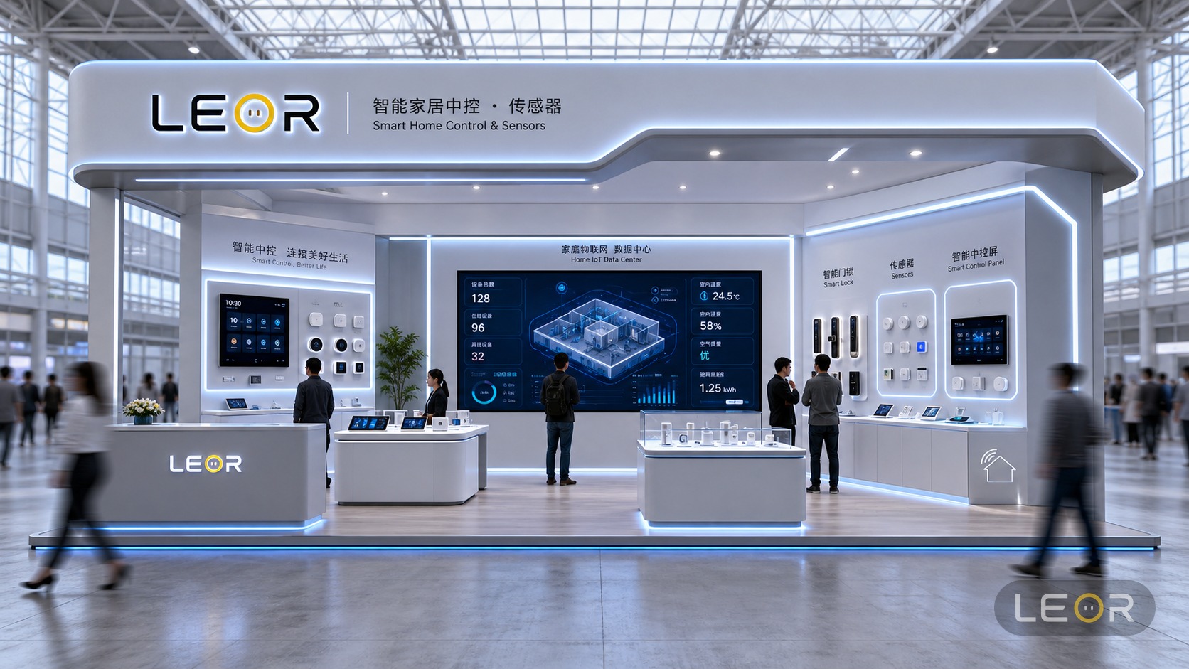 消费电子/智能科技展 12m x 6m = 72㎡ 理性数字科技风 AI展台设计效果图