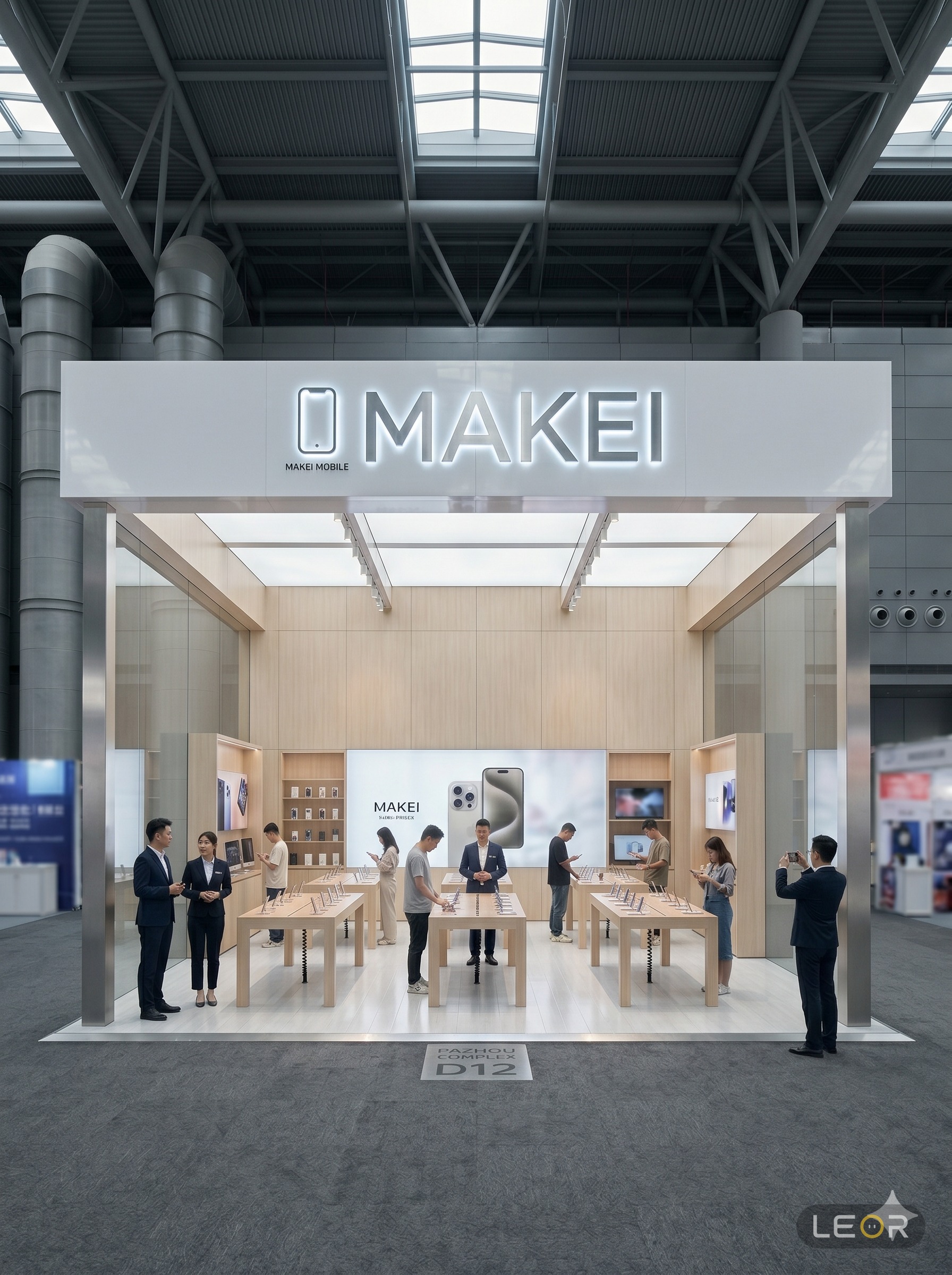 消费电子/智能科技展 6m x 6m = 36㎡ 现代简约 AI展台设计效果图