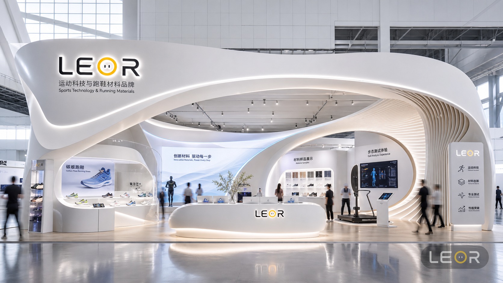 建材/家居/空间设计展 15m x 8m = 120㎡ 高级艺术策展风 AI展台设计效果图