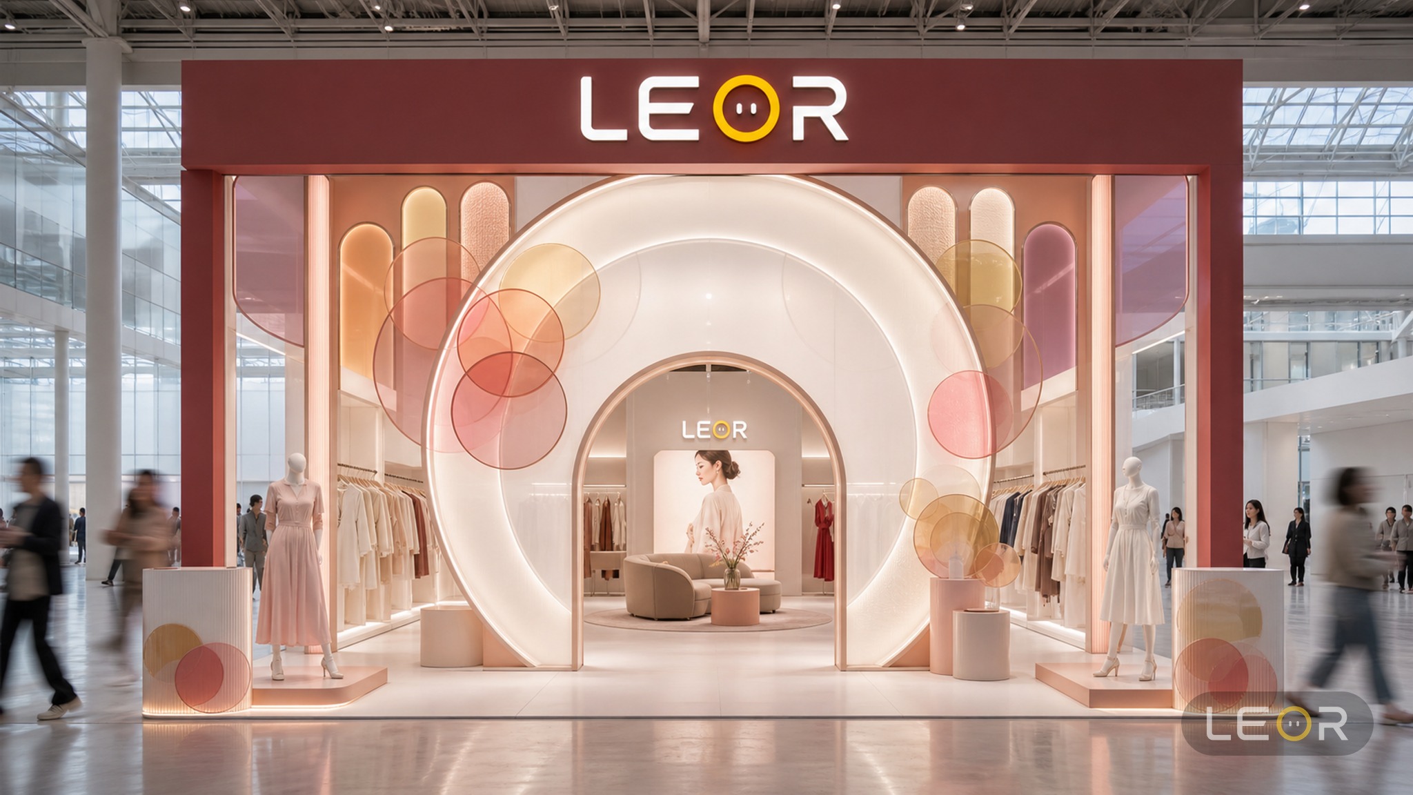 美博会/美妆个护展 12m x 8m = 96㎡ 高端轻奢 AI展台设计效果图