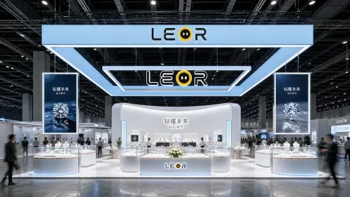 珠宝首饰展 15m x 8m = 120㎡ 高端轻奢 AI展台设计效果图