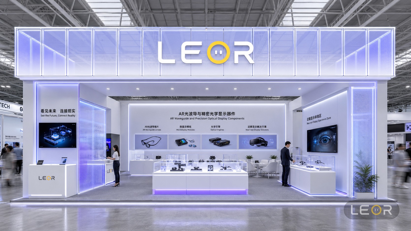 消费电子/智能科技展 12m x 6m = 72㎡ 轻透边界消隐风 AI展台设计效果图