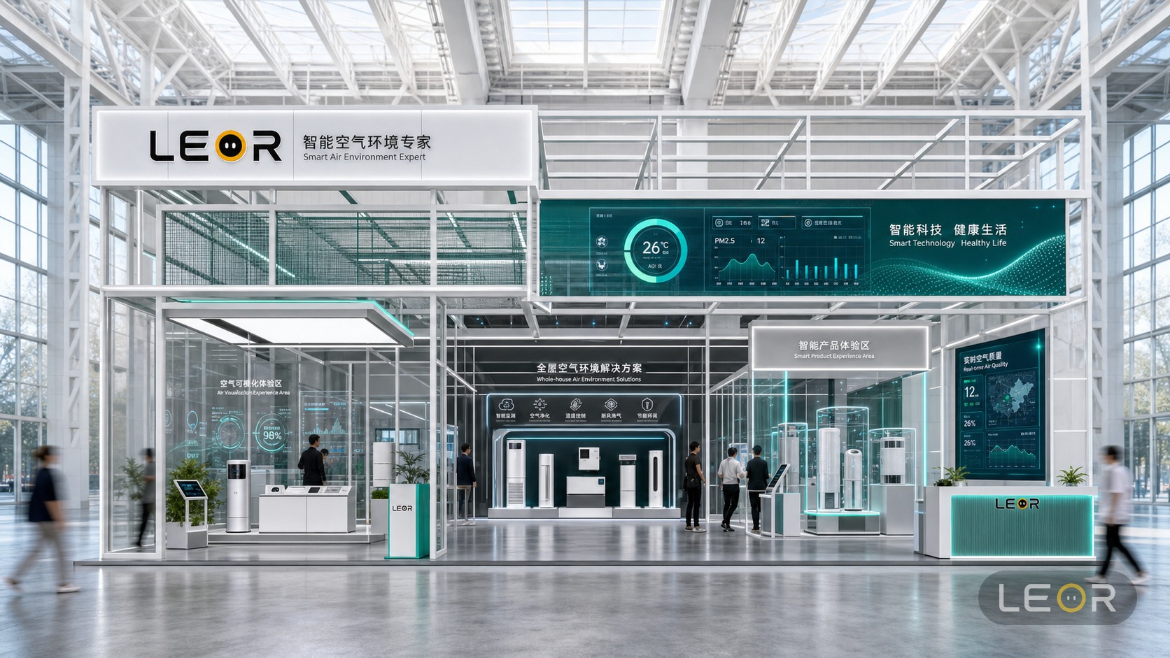 工业制造/装备展 12m x 6m = 72㎡ 专业工业风 AI展台设计效果图