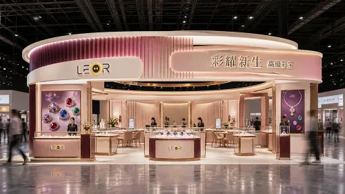 珠宝首饰展 12m x 8m = 96㎡ 高端轻奢 AI展台设计效果图