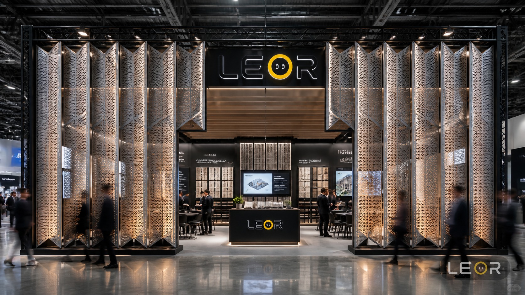 建筑材料展 12m x 6m = 72㎡ 高端材质 AI展台设计效果图