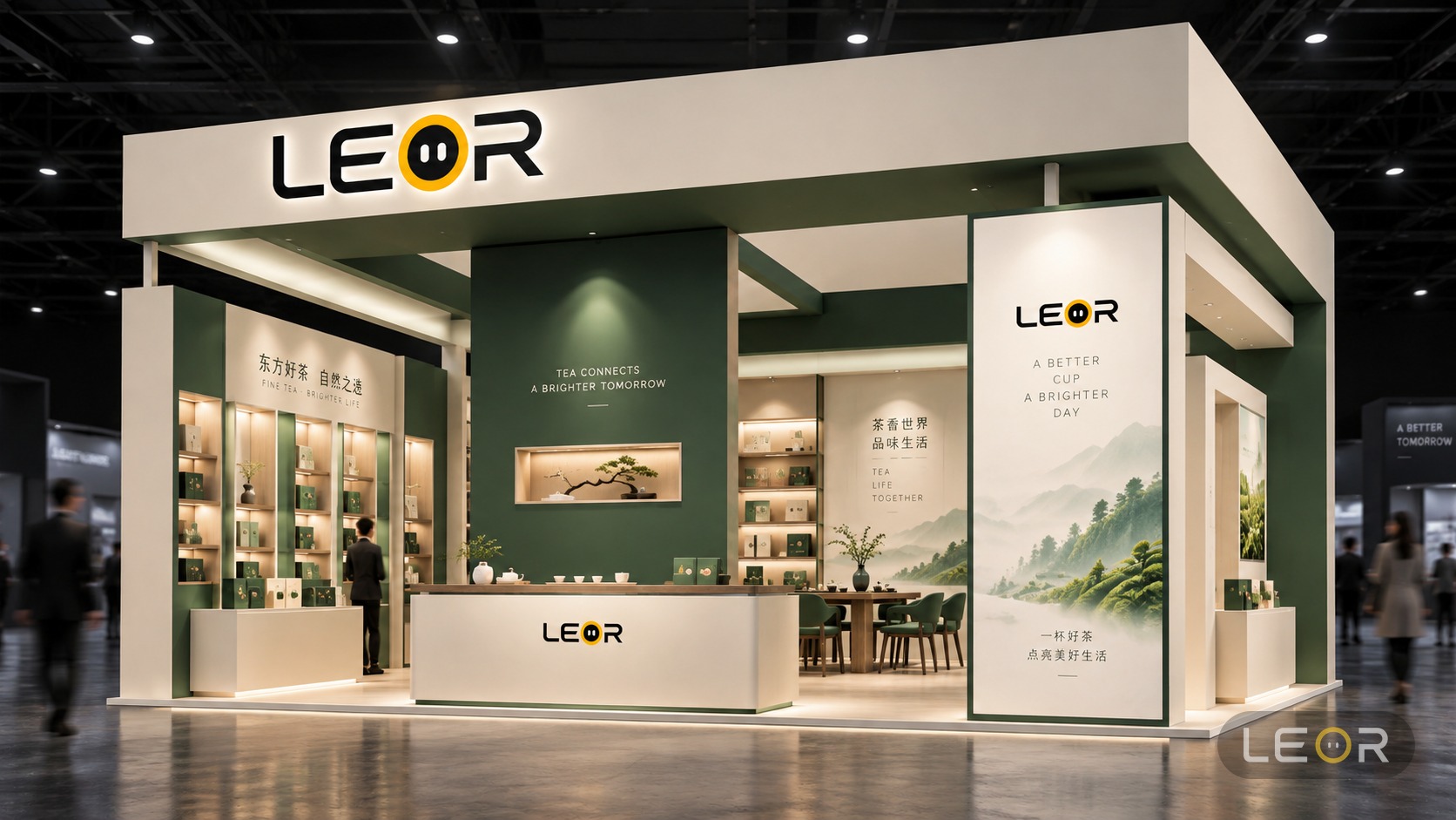 食品饮料/餐饮展 6m x 4m = 24㎡ 新中式 AI展台设计效果图