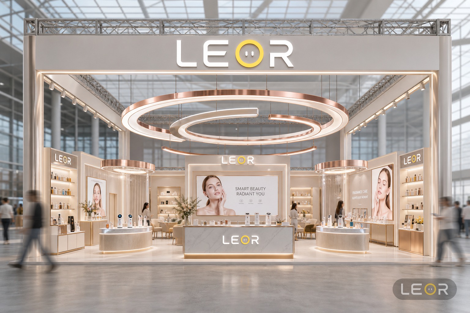 美博会/美妆个护展 12m x 6m = 72㎡ 高端轻奢 AI展台设计效果图