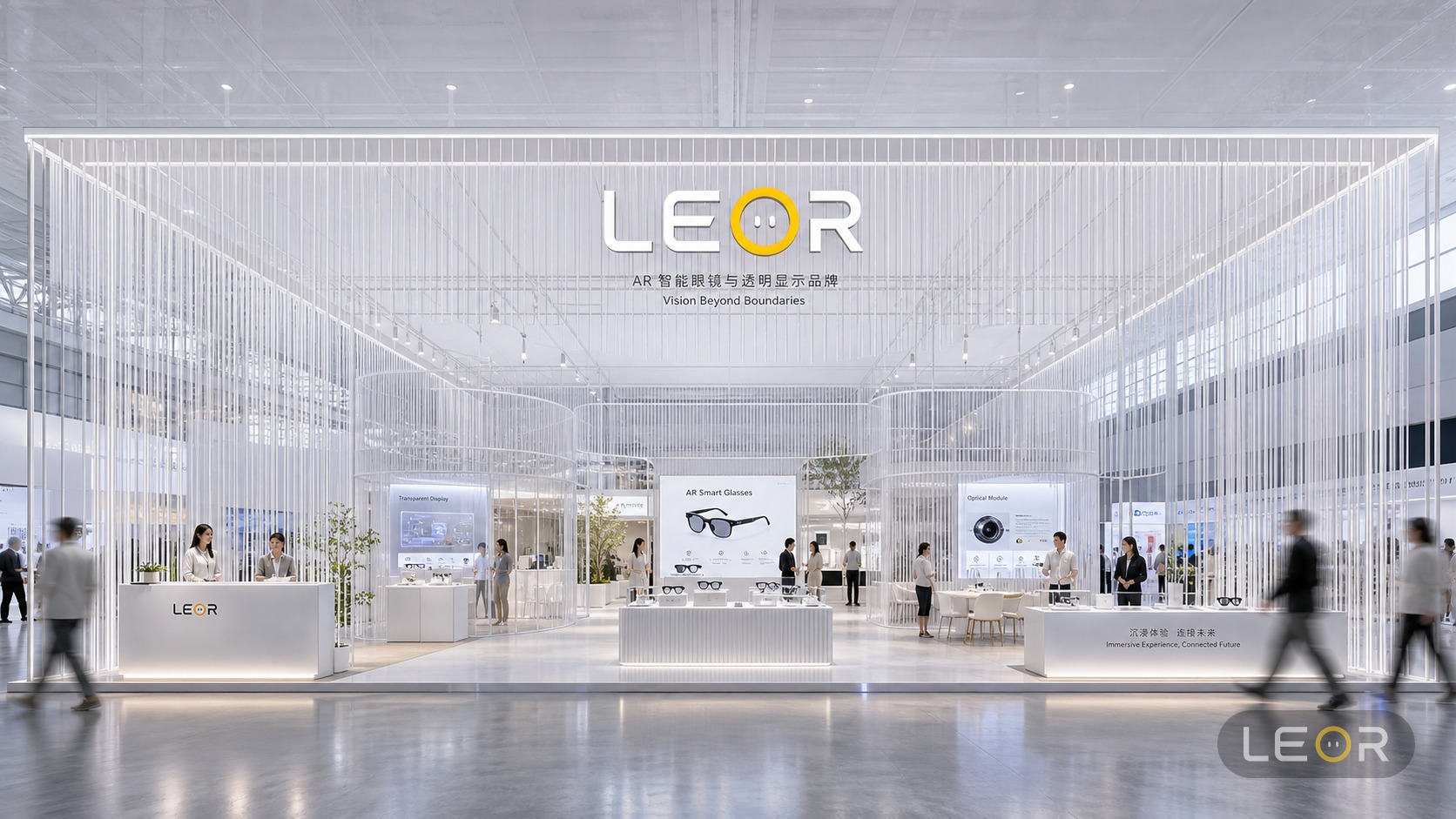 建材/家居/空间设计展 15m x 8m = 120㎡ 建筑极简主义 AI展台设计效果图