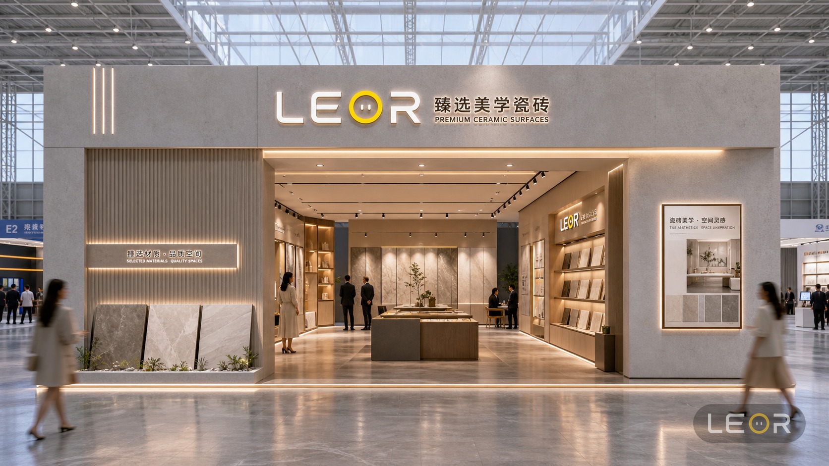建材/家居/空间设计展 10m x 6m = 60㎡ 现代简约 AI展台设计效果图