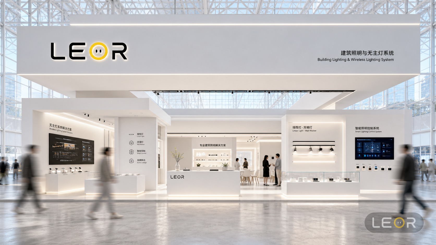 建材/家居/空间设计展 12m x 6m = 72㎡ 建筑极简主义 AI展台设计效果图