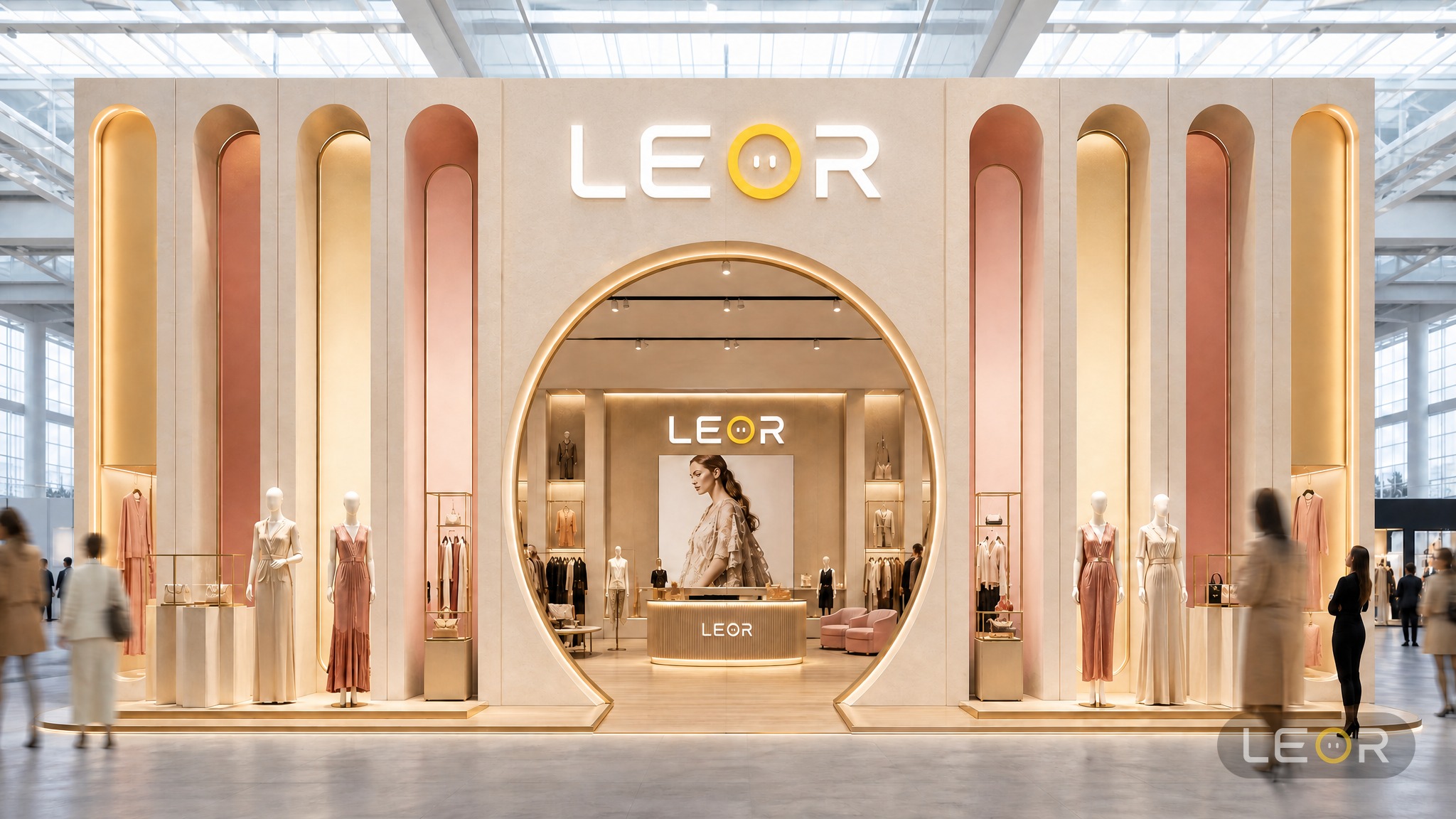 奢侈品/时尚 12m x 6m = 72㎡ 顶奢尊享风 AI展台设计效果图