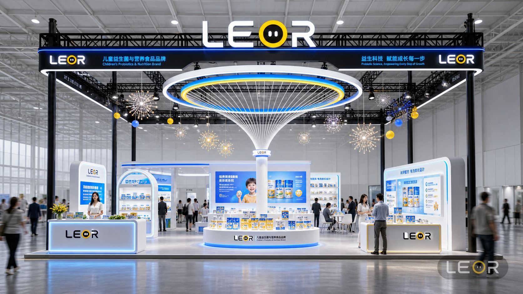 建材/家居/空间设计展 15m x 8m = 120㎡ 现代简约 AI展台设计效果图